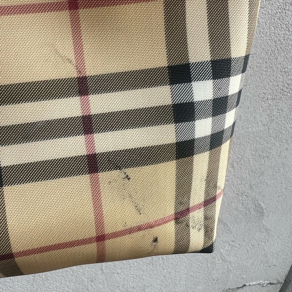 Burberry Beige and Black Plaid Tote Bag Model T-02-1 - Picture 5 of 14